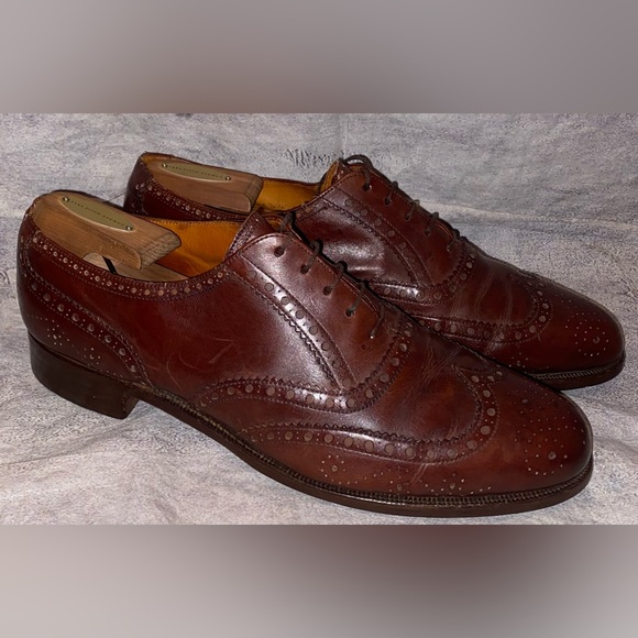 Crockett Jones x Polo Ralph Lauren Brogued Wingtip Oxford Derby Dress Shoes 9.5